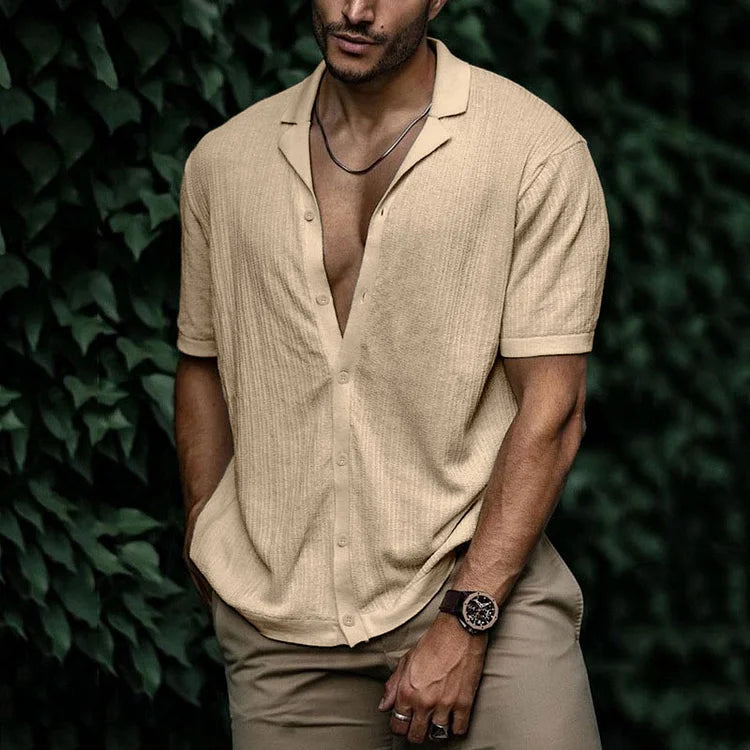 Chemise en Lin Homme d'Été à Boutonnage – Confort Respirant et Élégance, Disponible en Plusieurs Tailles et Couleurs 1