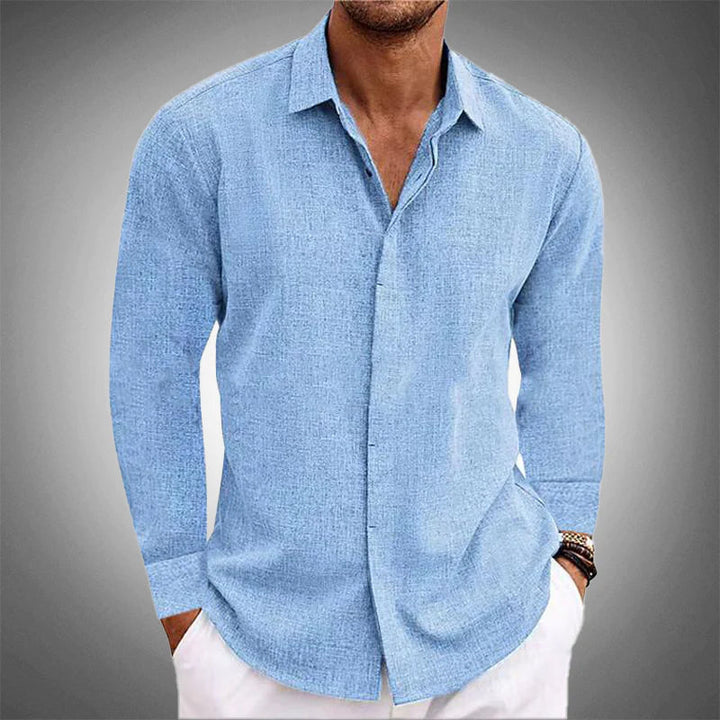 Chemise en Lin Homme de Luxe à Manches Longues – Confort et Élégance en Mélange Coton-Lin 0