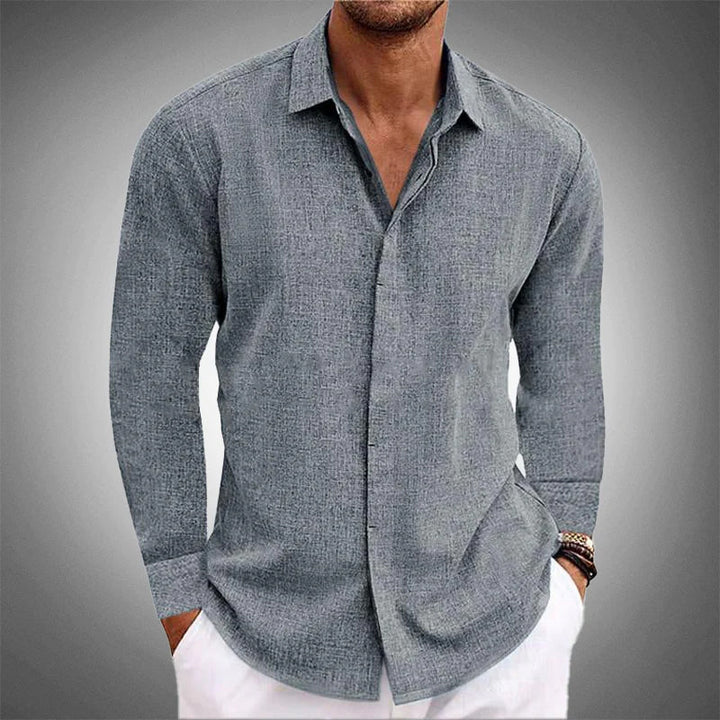 Chemise en Lin Homme de Luxe à Manches Longues – Confort et Élégance en Mélange Coton-Lin 2