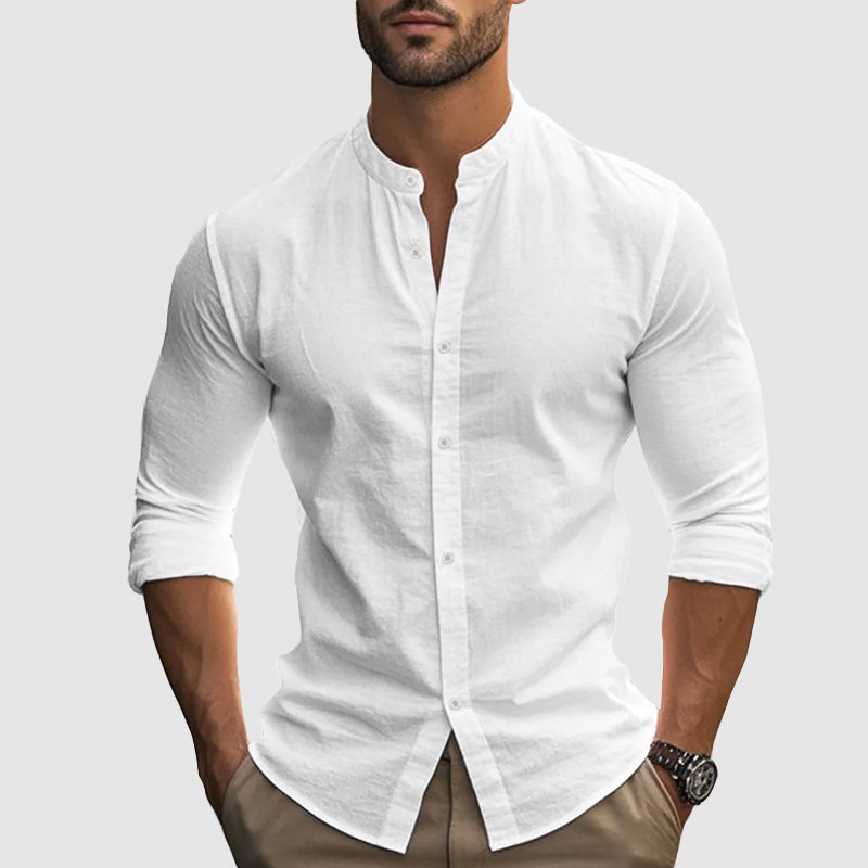 Chemise en Lin Mélangé Premium pour Homme – Confort et Élégance pour les Journées Ensoleillées 0