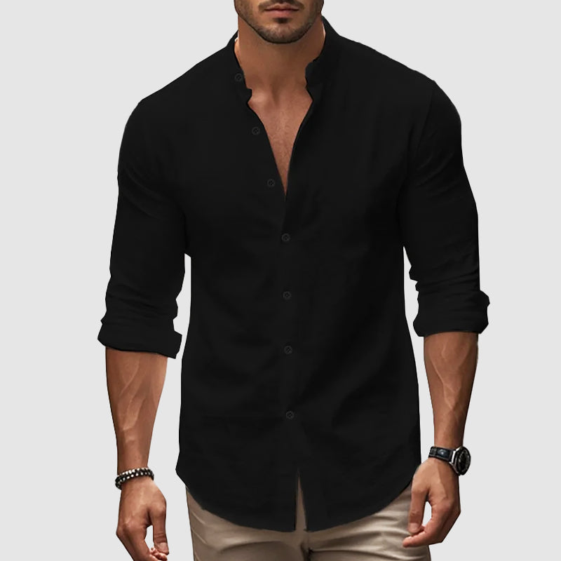 Chemise en Lin Mélangé Premium pour Homme – Confort et Élégance pour les Journées Ensoleillées 1