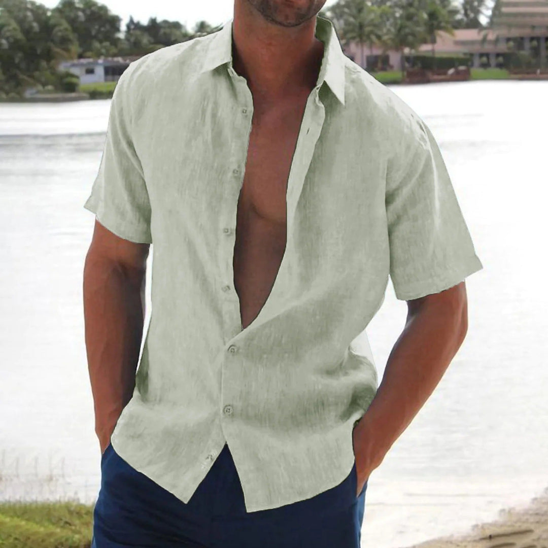 Chemise en Lin pour Homme à Manches Courtes – Confortable et Élégante 0