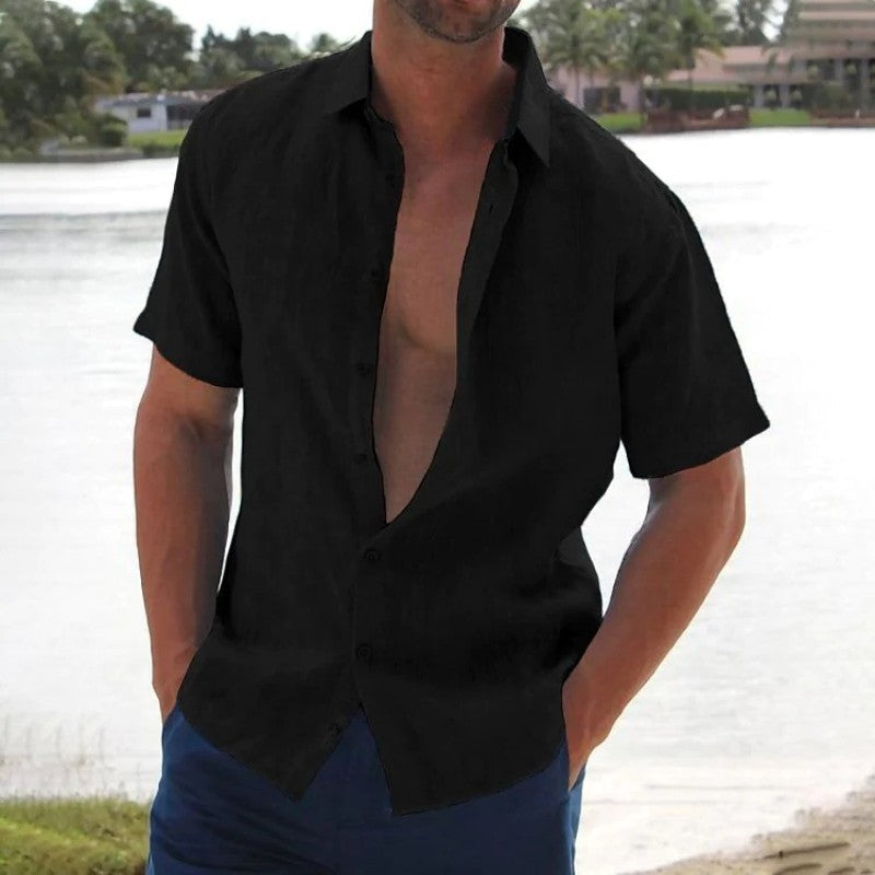 Chemise en Lin pour Homme à Manches Courtes – Confortable et Élégante 1