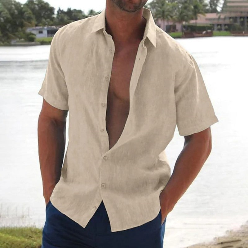 Chemise en Lin pour Homme à Manches Courtes – Confortable et Élégante 4