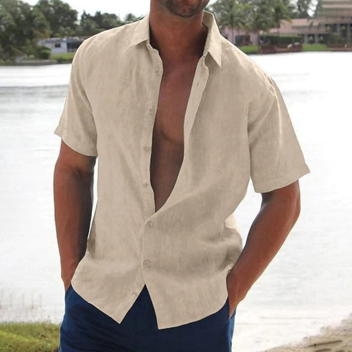 Chemise en Lin pour Homme à Manches Courtes – Confortable et Élégante 4