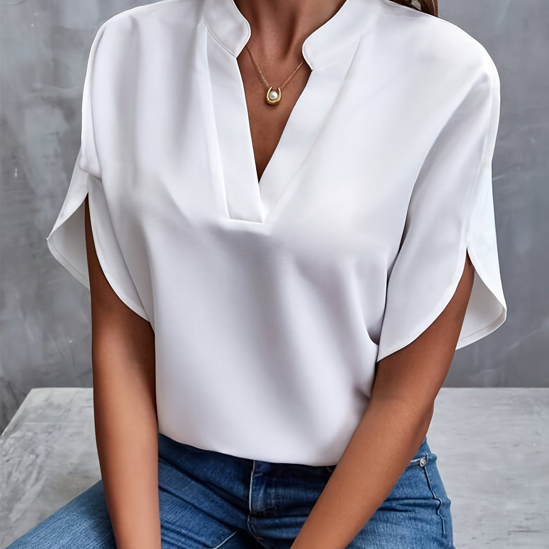 Chemisier Femme Léger en Coton Écologique – Blouse Chic Blanche Idéale Printemps Été 0