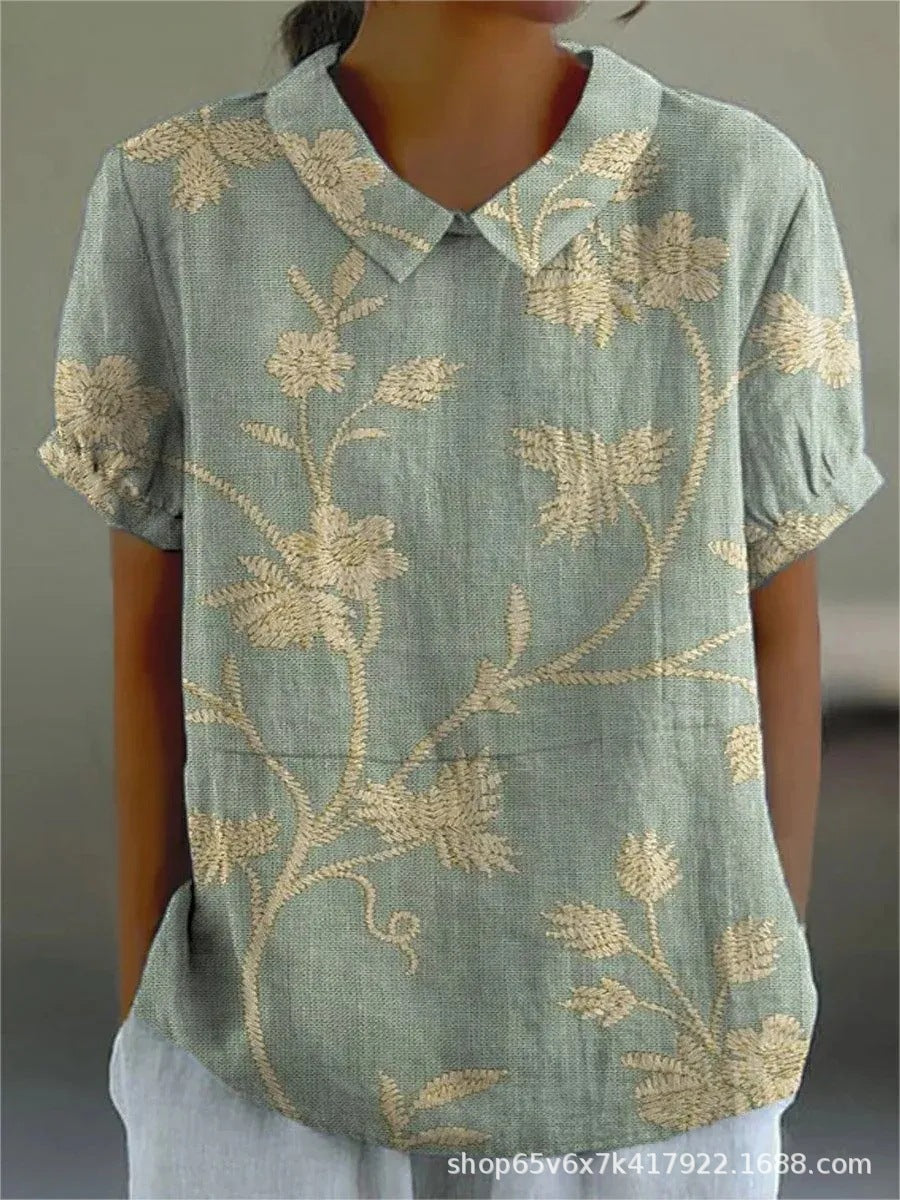 Chemisier Floral Léger et Aéré – Top Décontracté avec Imprimé Fleurs 0
