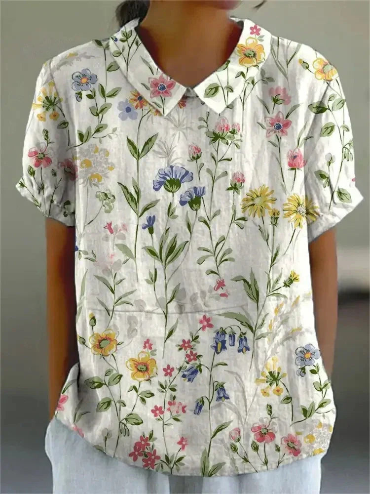Chemisier Floral Léger et Aéré – Top Décontracté avec Imprimé Fleurs 1