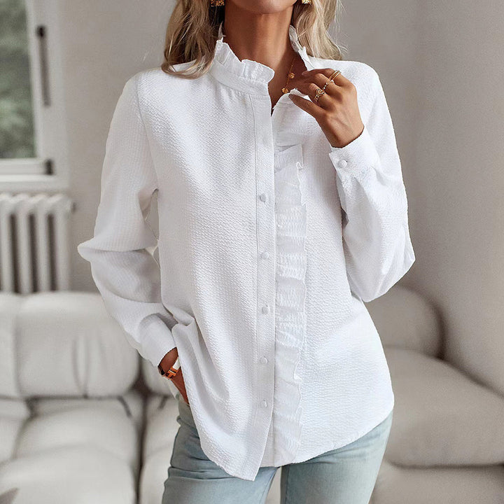 Chemisier à Col Roulé avec Volants en Coton-Polyester – Élégance et Confort 5