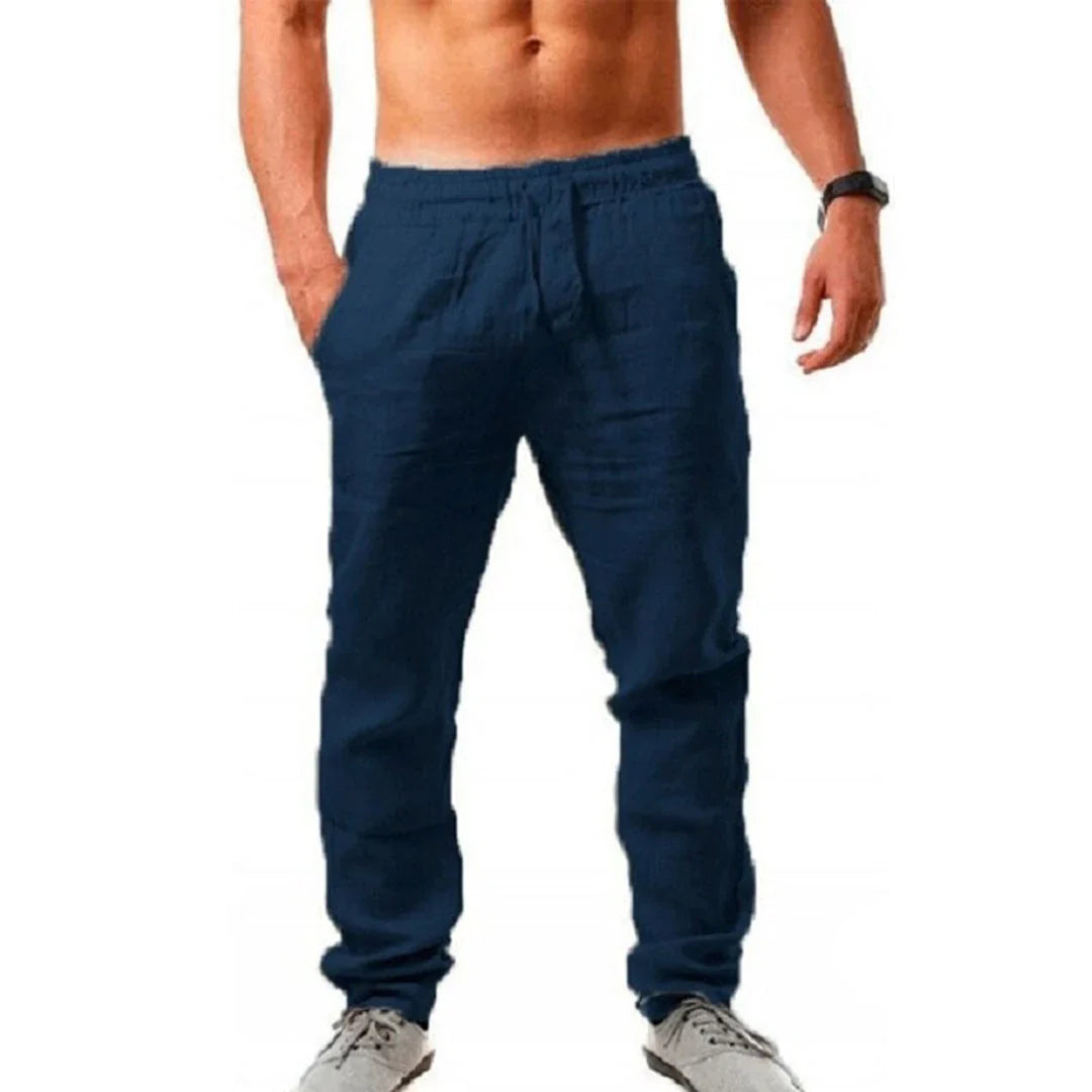 Pantalon en Lin Homme Léger et Élastique – Confortable pour Été, Ajustement Régulier, Idéal pour Occasions Décontractées-5