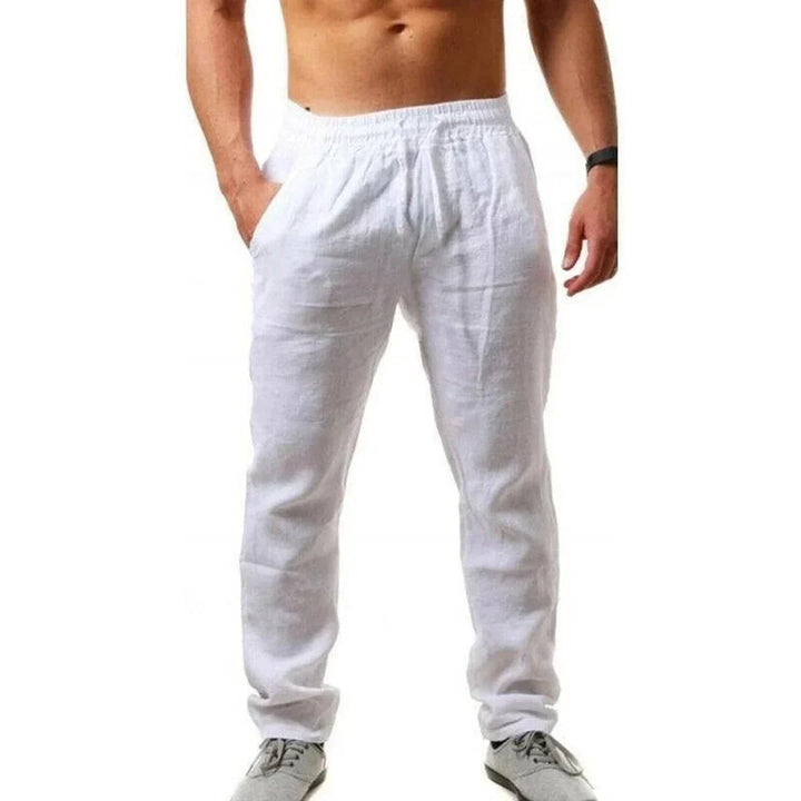 Pantalon en Lin Homme Léger et Élastique – Confortable pour Été, Ajustement Régulier, Idéal pour Occasions Décontractées-3