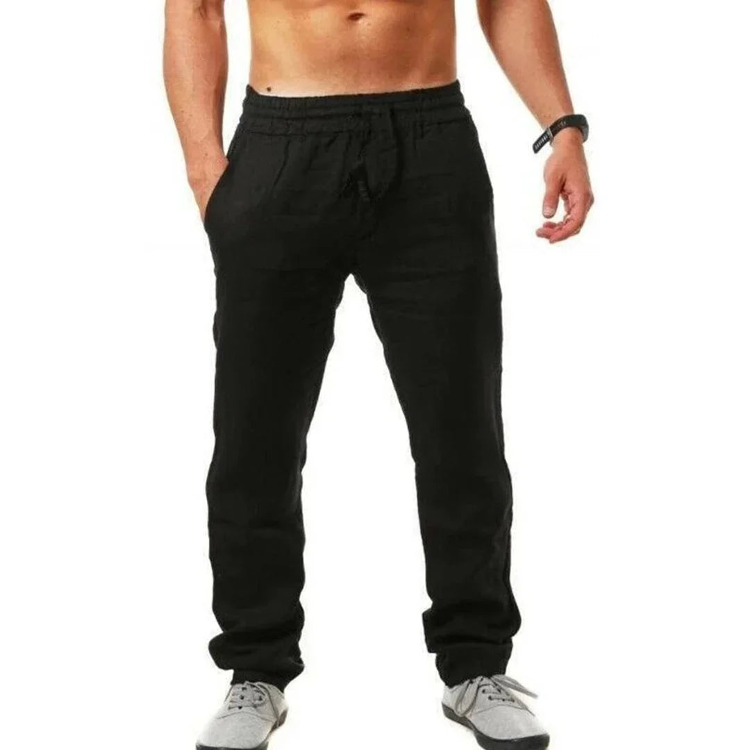 Variant image for Pantalon en Lin Homme Léger et Élastique – Confortable pour Été, Ajustement Régulier, Idéal pour Occasions Décontractées-25