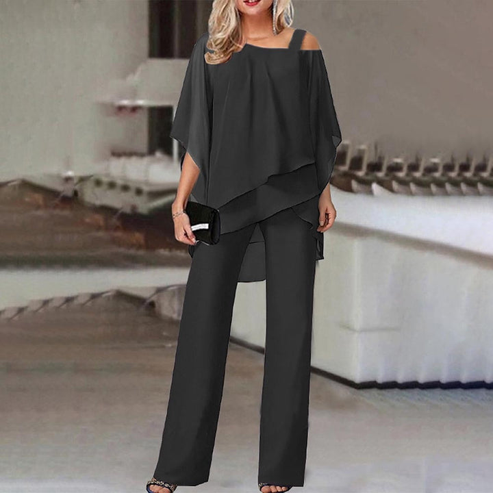 Ensemble Femme à Épaules Dégagées en 2 Pièces – Tissu Léger et Fluide pour un Style Élégant 0