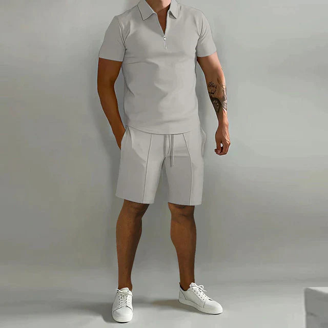 Ensemble Polo et Shorts pour Homme en Tissu Respirant – Élégance Estivale Confortable, Tailles S à XL 0