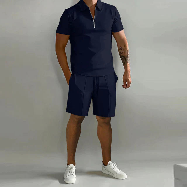 Ensemble Polo et Shorts pour Homme en Tissu Respirant – Élégance Estivale Confortable, Tailles S à XL 10