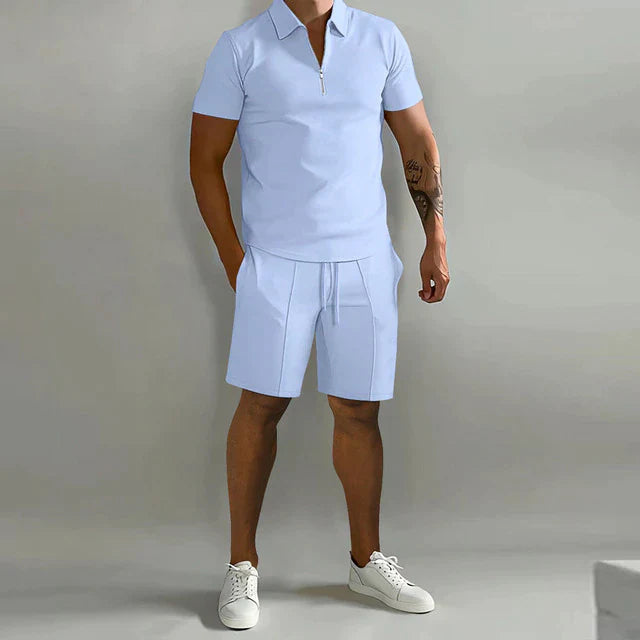Ensemble Polo et Shorts pour Homme en Tissu Respirant – Élégance Estivale Confortable, Tailles S à XL 2