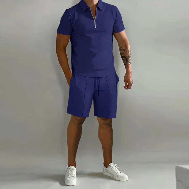 Ensemble Polo et Shorts pour Homme en Tissu Respirant – Élégance Estivale Confortable, Tailles S à XL 3