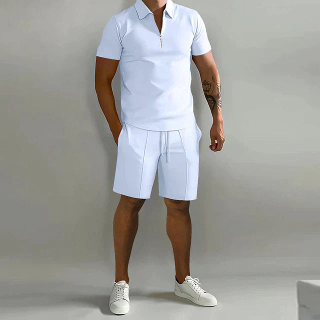 Ensemble Polo et Shorts pour Homme en Tissu Respirant – Élégance Estivale Confortable, Tailles S à XL 4