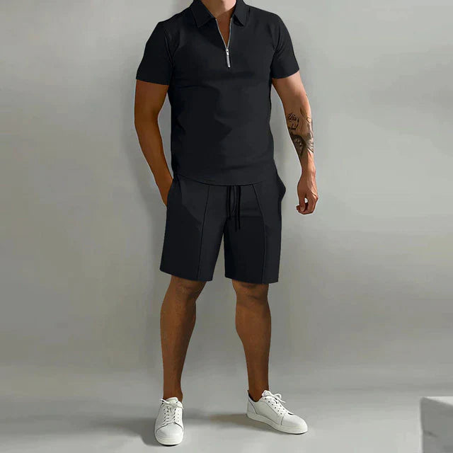 Ensemble Polo et Shorts pour Homme en Tissu Respirant – Élégance Estivale Confortable, Tailles S à XL 7