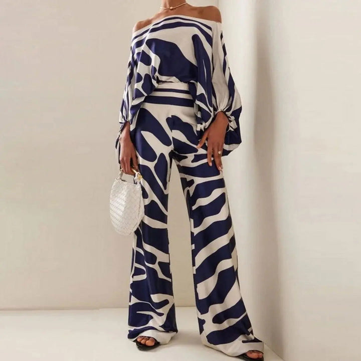 Ensemble Tailleur Femme Chic à Manches à Lanterne et Pantalons Larges – Élégant et Confortable pour Été 5