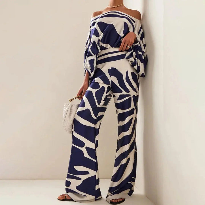 Ensemble Tailleur Femme Chic à Manches à Lanterne et Pantalons Larges – Élégant et Confortable pour Été 8