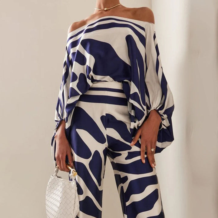 Ensemble d'Été Élégant à Deux Pièces avec Manches Lanternes et Pantalons Amples 7