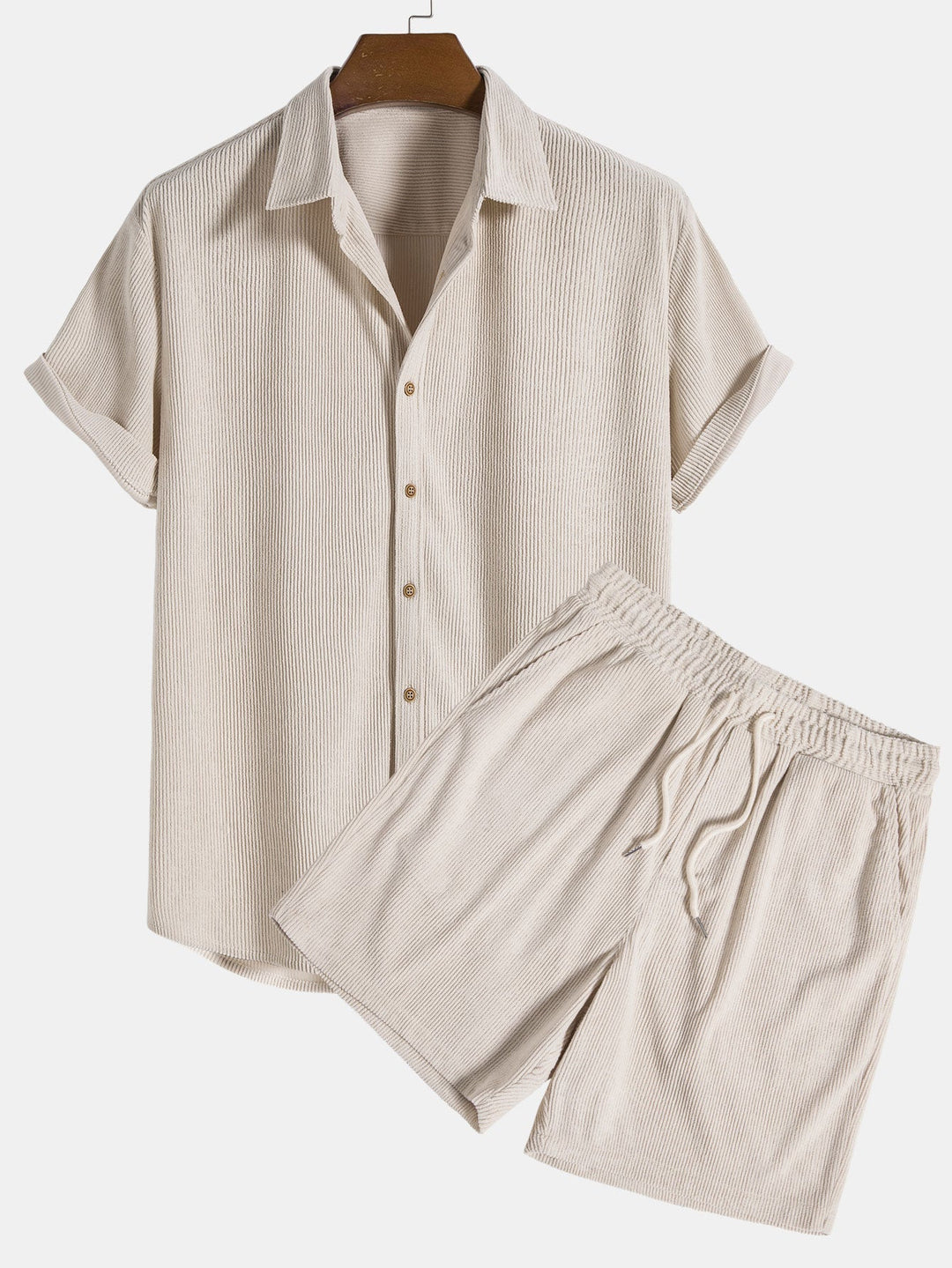 Ensemble d'Été Homme Léger avec Chemise Décontractée et Short Élastique - Confort Optimal pour Jours Chauds 0
