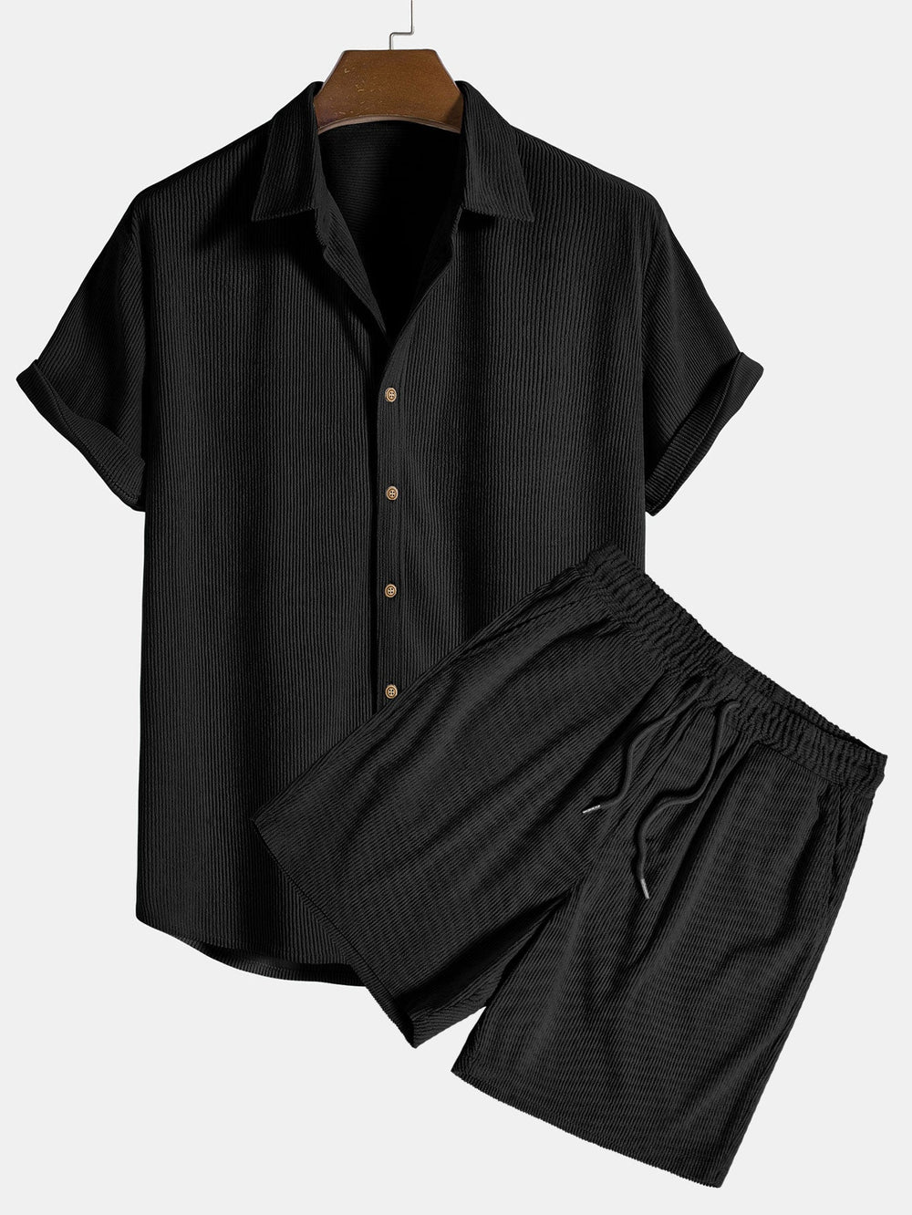 Ensemble d'Été Homme Léger avec Chemise Décontractée et Short Élastique - Confort Optimal pour Jours Chauds 1