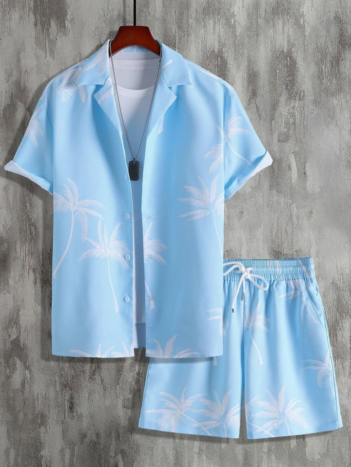 Ensemble d'Été pour Homme en 2 Pièces avec Motif Tropical – Short et Chemise Légers 2