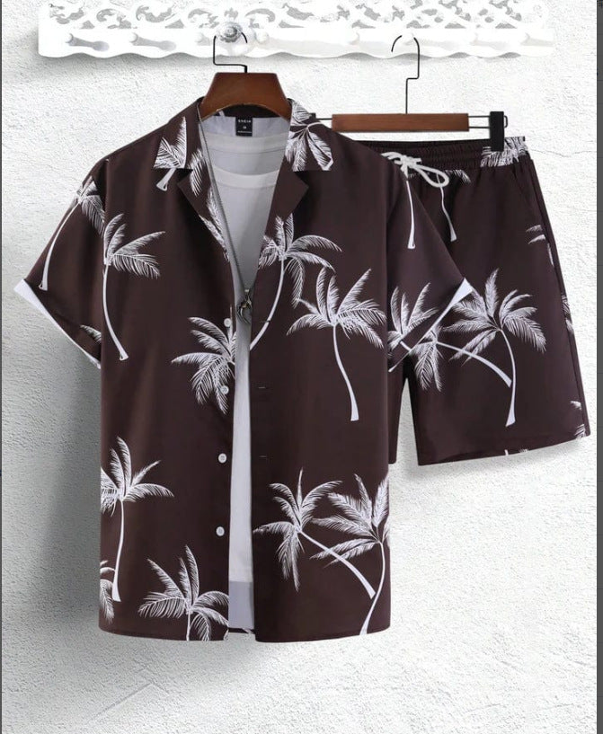Ensemble d'Été pour Homme en 2 Pièces avec Motif Tropical – Short et Chemise Légers 7