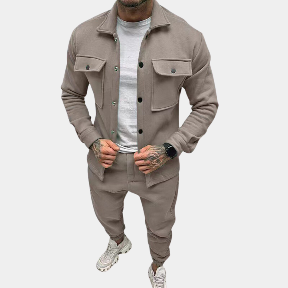 Ensemble d'été pour hommes en deux pièces avec veste et pantalon – Confort et style 0