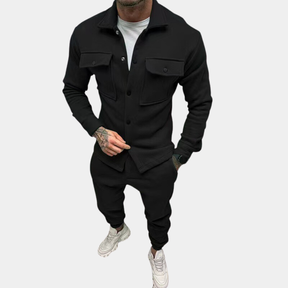 Ensemble d'été pour hommes en deux pièces avec veste et pantalon – Confort et style 1