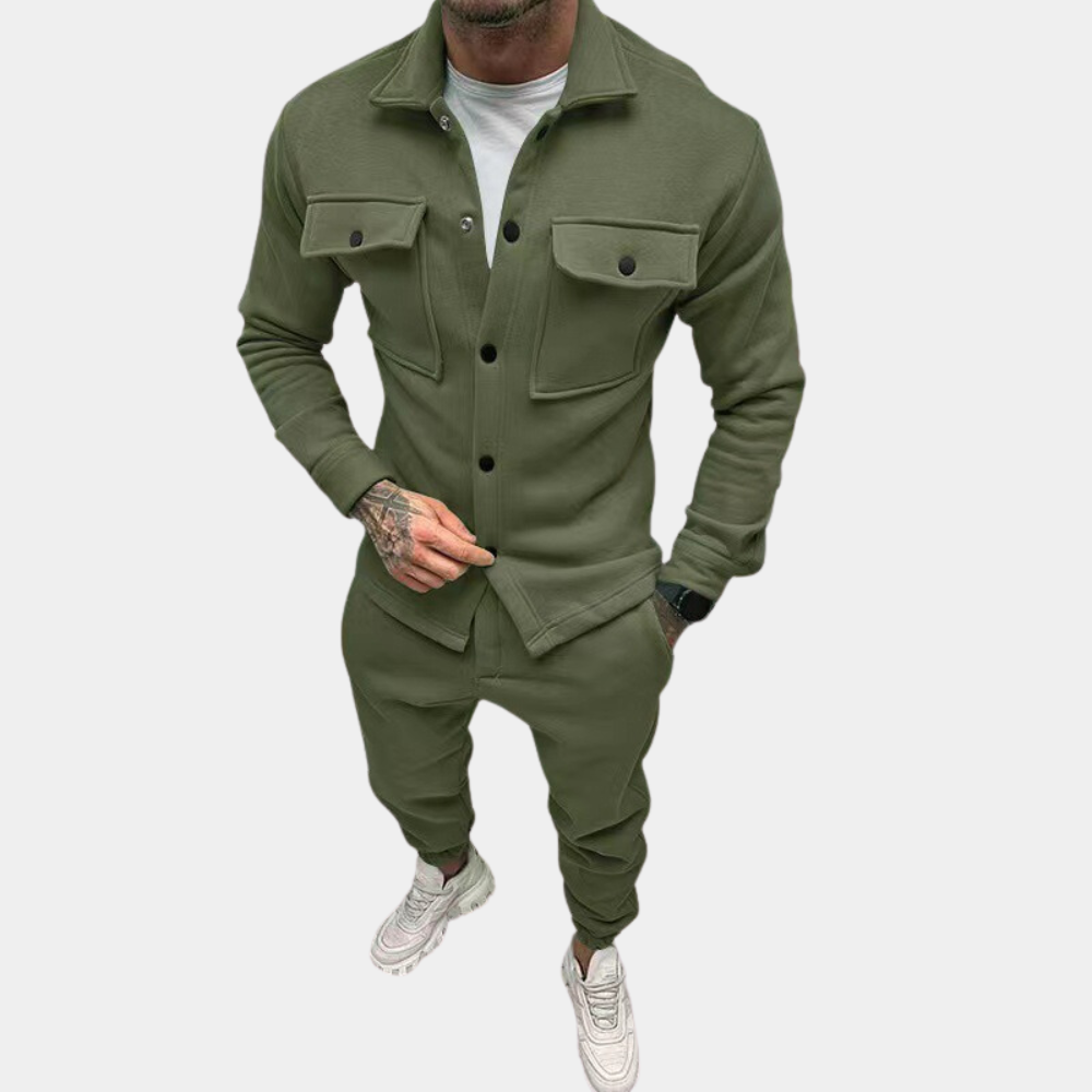 Ensemble d'été pour hommes en deux pièces avec veste et pantalon – Confort et style 3