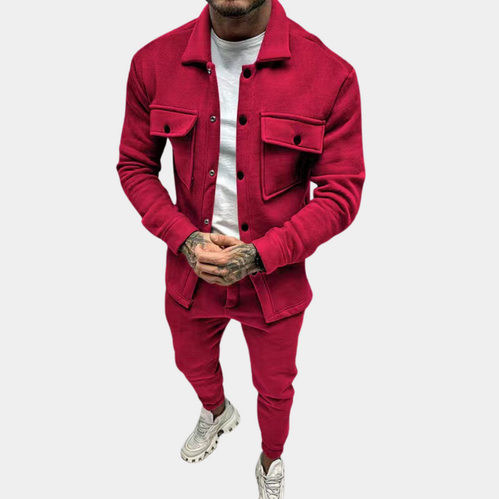 Ensemble d'été pour hommes en deux pièces avec veste et pantalon – Confort et style 4