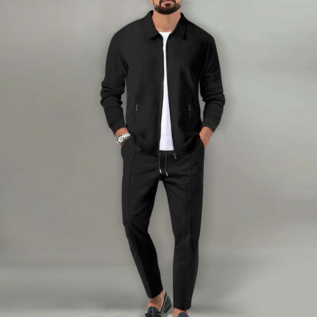 Ensemble de Survêtement Respirant en Poly Mélangé avec Veste à Fermeture Éclair et Pantalon Élastique 2