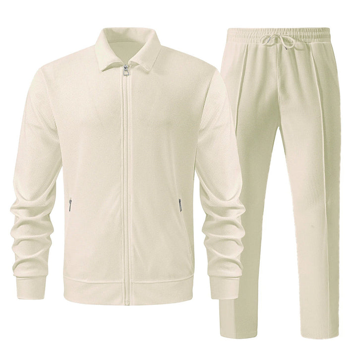 Ensemble de Survêtement Respirant en Poly Mélangé avec Veste à Fermeture Éclair et Pantalon Élastique 3