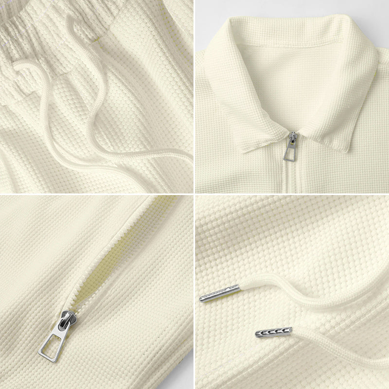 Ensemble de Survêtement Respirant en Poly Mélangé avec Veste à Fermeture Éclair et Pantalon Élastique 5