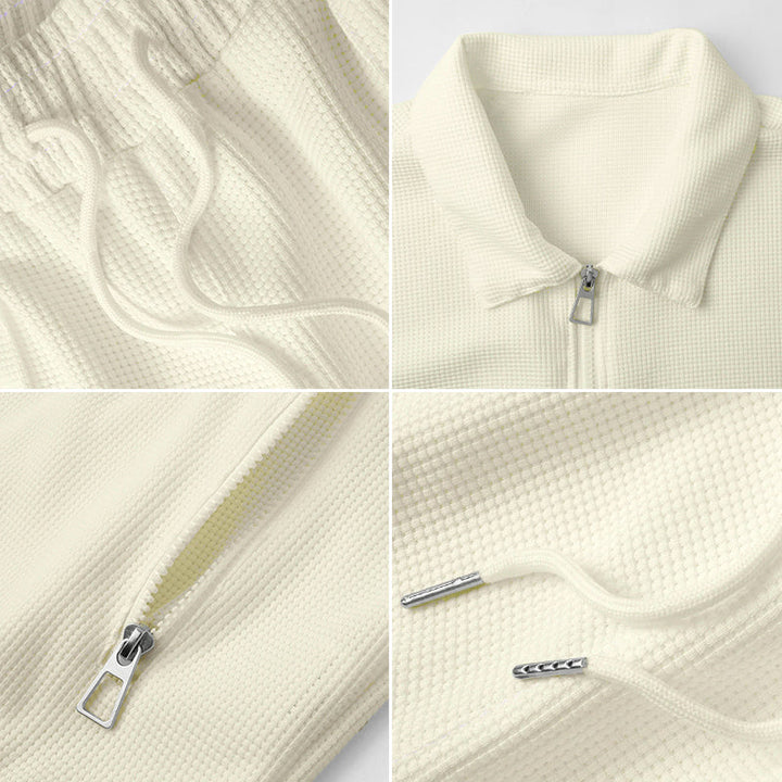 Ensemble de Survêtement Respirant en Poly Mélangé avec Veste à Fermeture Éclair et Pantalon Élastique 5