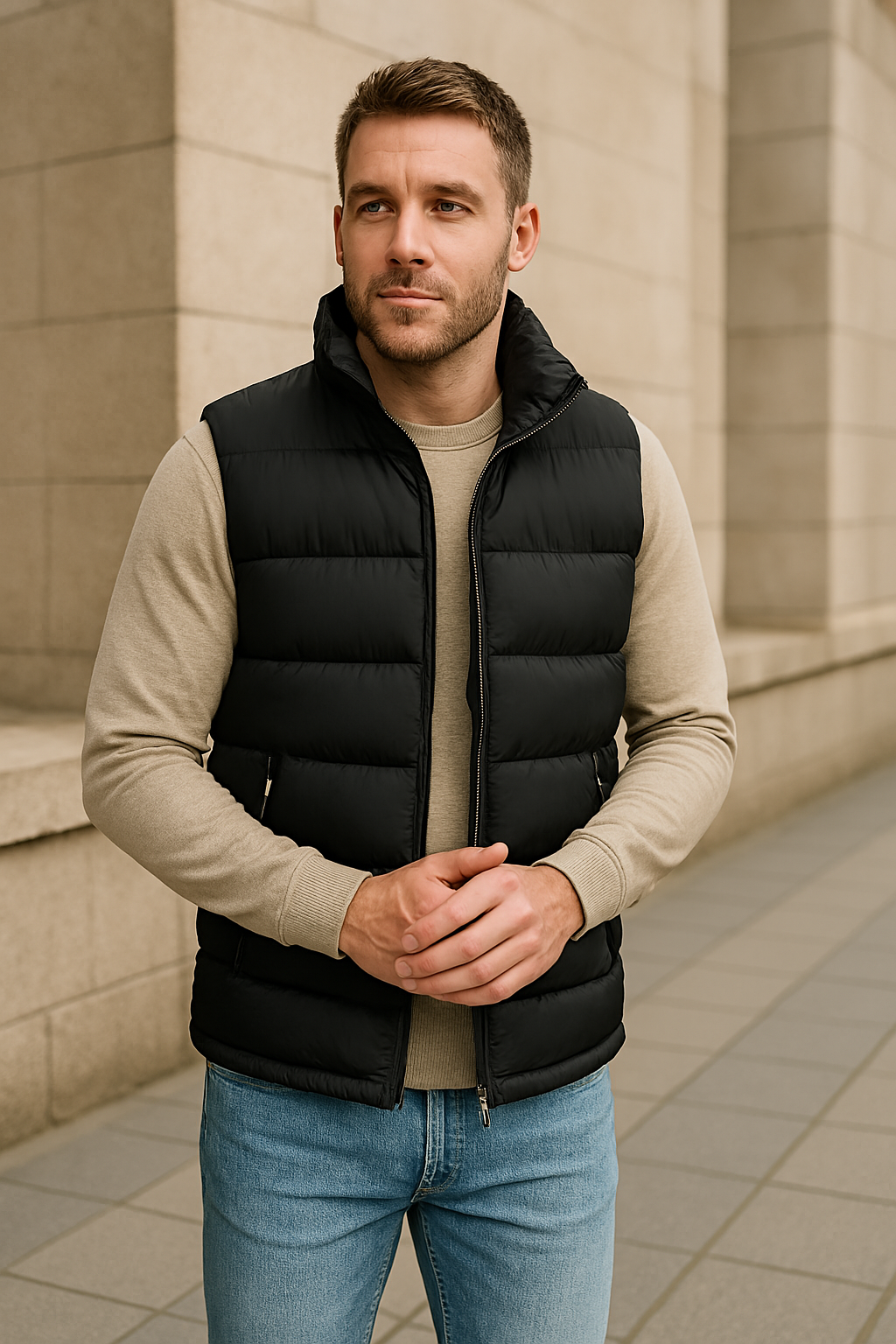 Gilet Matelassé Sans Manche Femme Élégant et Chaud avec Poches – Veste Matelassée Pratique pour un Style Moderne 1