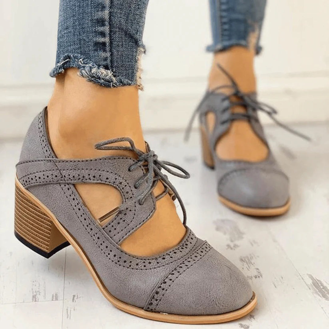 Bottes à Talons Brogue Confortables en Cuir PU pour Femme - Élégantes et Idéales pour le Quotidien-4