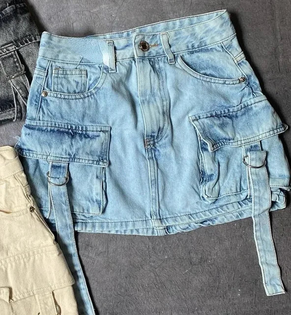 Jupe A-Line en Jean Femme – Confortable avec Poches Pratiques, Idéale pour Look Décontracté ou Chic-2
