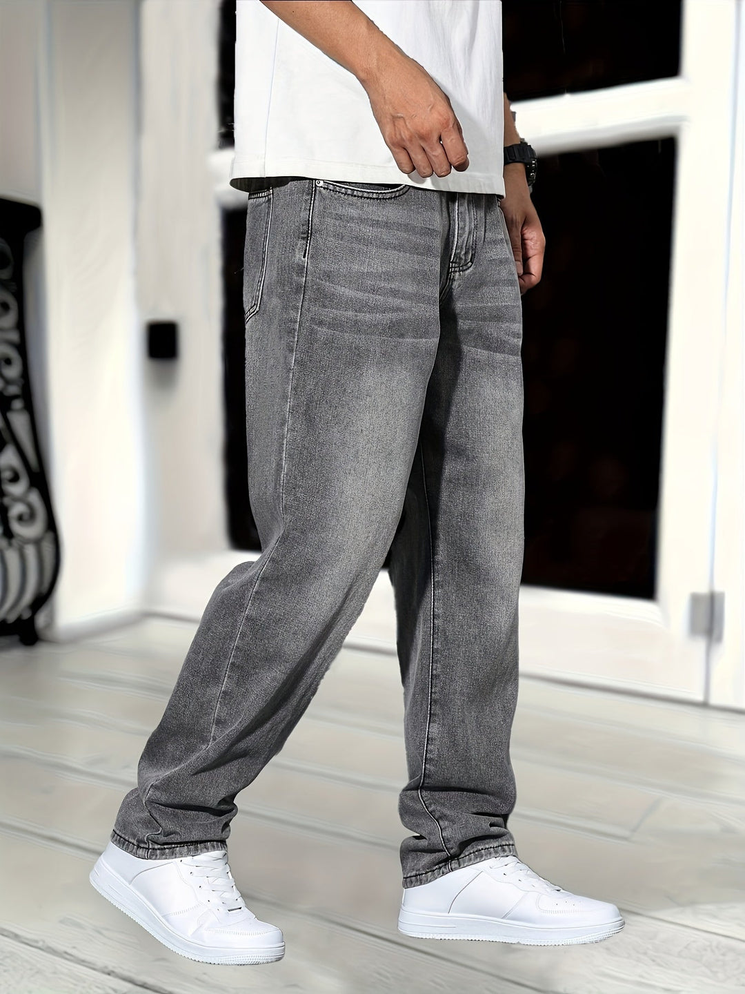 Jean Homme Classique en Denim, Coupe Droite, Confortable et Durable – Idéal pour un Style Élégant et Polyvalent 0