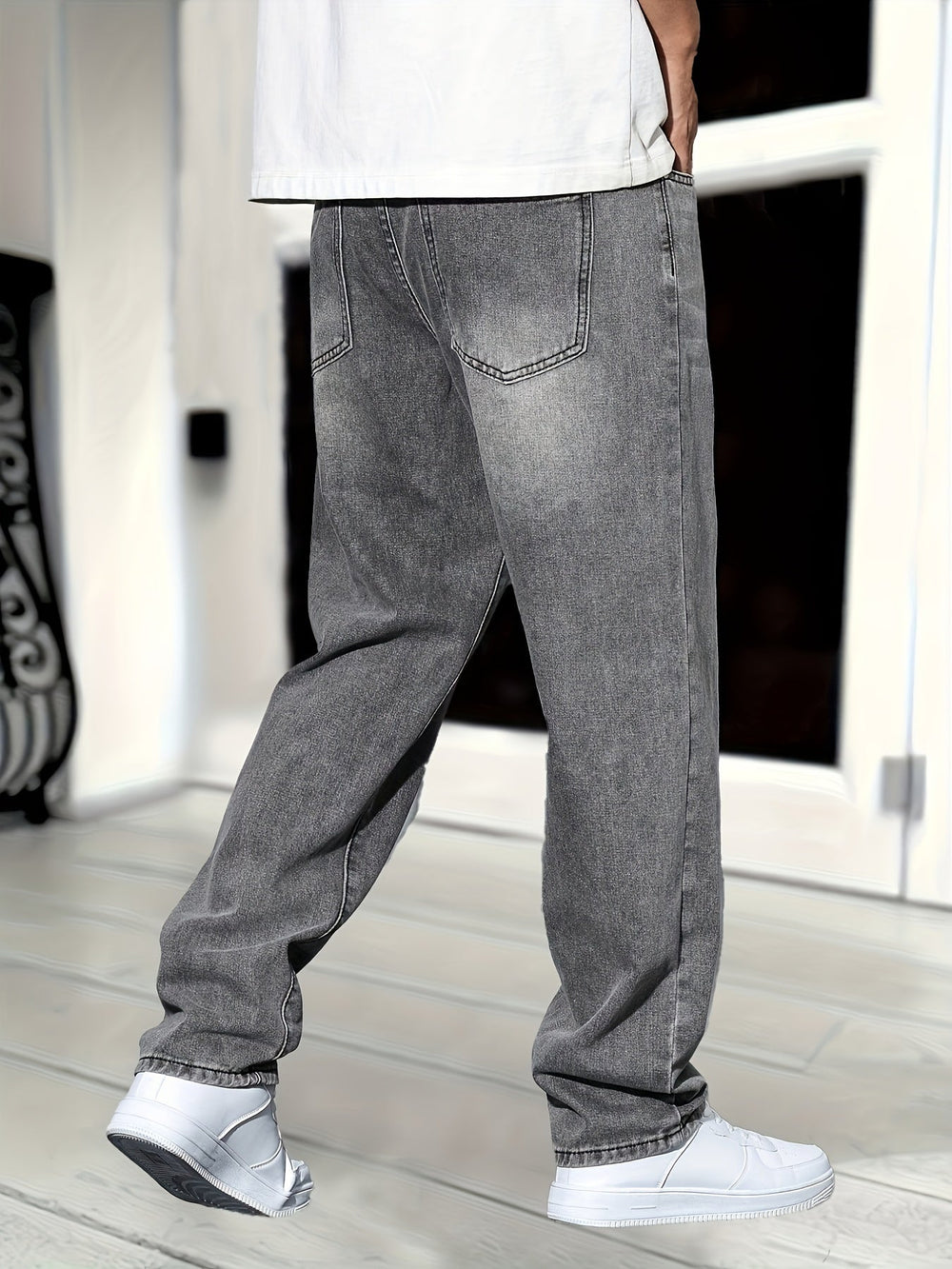 Jean Homme Classique en Denim, Coupe Droite, Confortable et Durable – Idéal pour un Style Élégant et Polyvalent 1