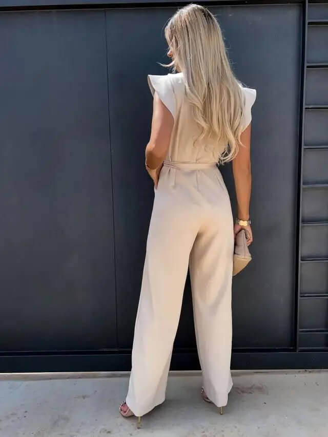 Jumpsuit Élégant et Confortable avec Manches Papillon et Ceinture – Idéal pour Toutes Occasions 1