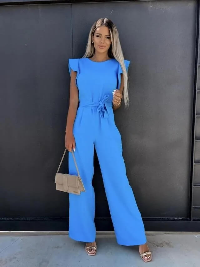 Jumpsuit Élégant et Confortable avec Manches Papillon et Ceinture – Idéal pour Toutes Occasions 7