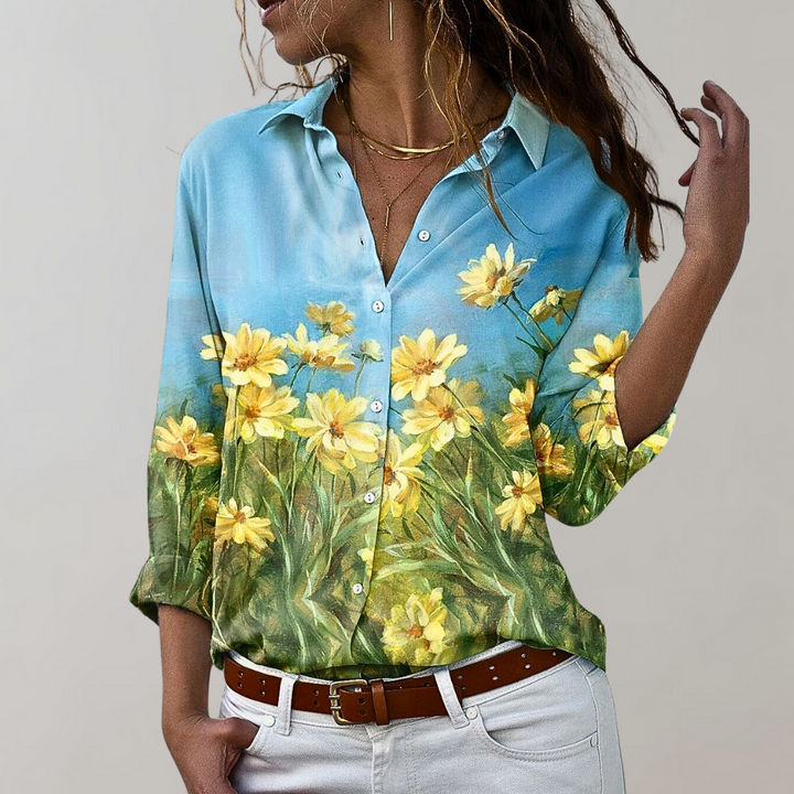 Variant image for Chemisier Femme Chic à Manches Longues en Tissu Respirant avec Imprimés Variés – Élégance et Confort pour Toutes Occasions-9