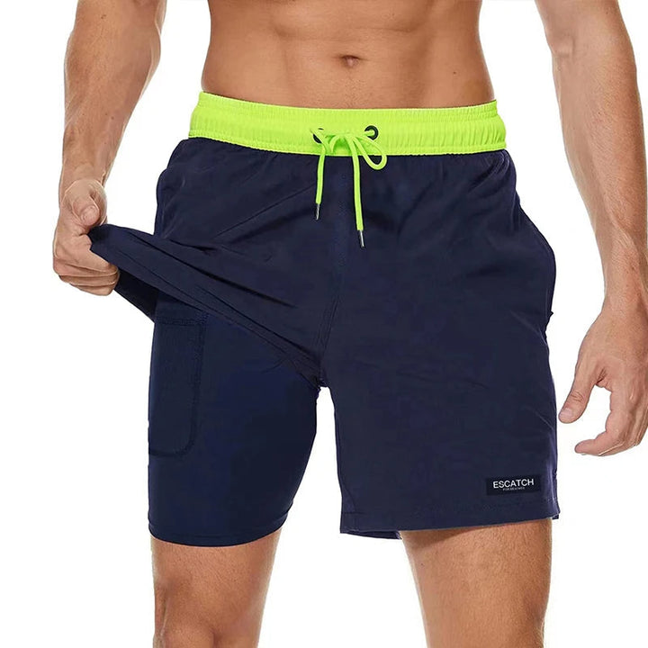 Maillot de Bain Sportif Homme Sèche Rapide avec Poches Zippées – Confort et Performance pour Natation et Fitness 2