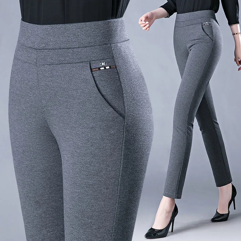 Pantalon Femme - Taille Haute Stretch Confortable