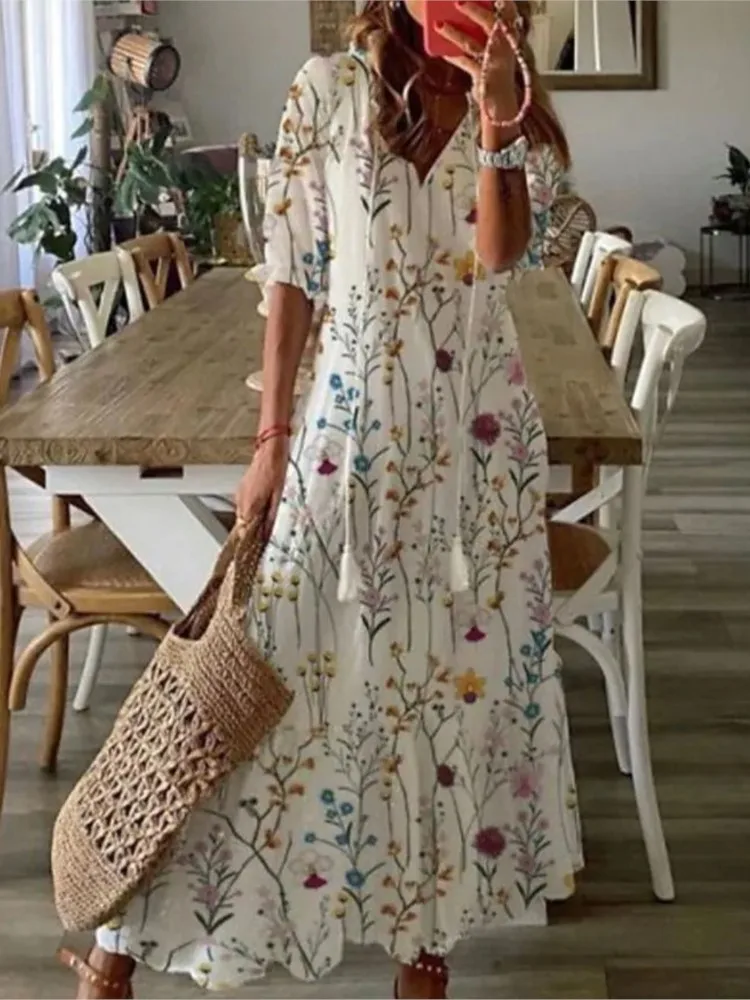 Robe Longue Bohème Femme Dianna – Maxi Robe d'Été Confortable