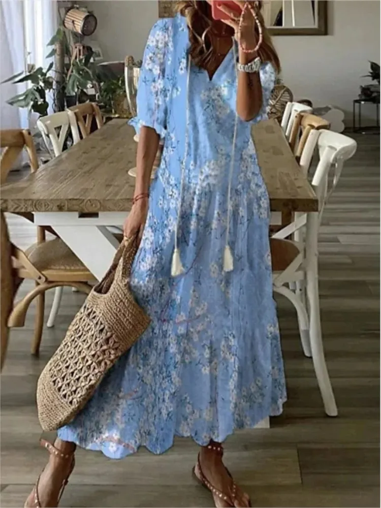 Robe Longue Bohème Femme Dianna – Maxi Robe d'Été Confortable